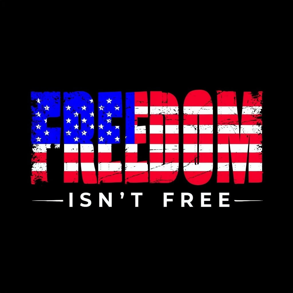 Bold American Flag Freedom Isn't Free T-Shirt