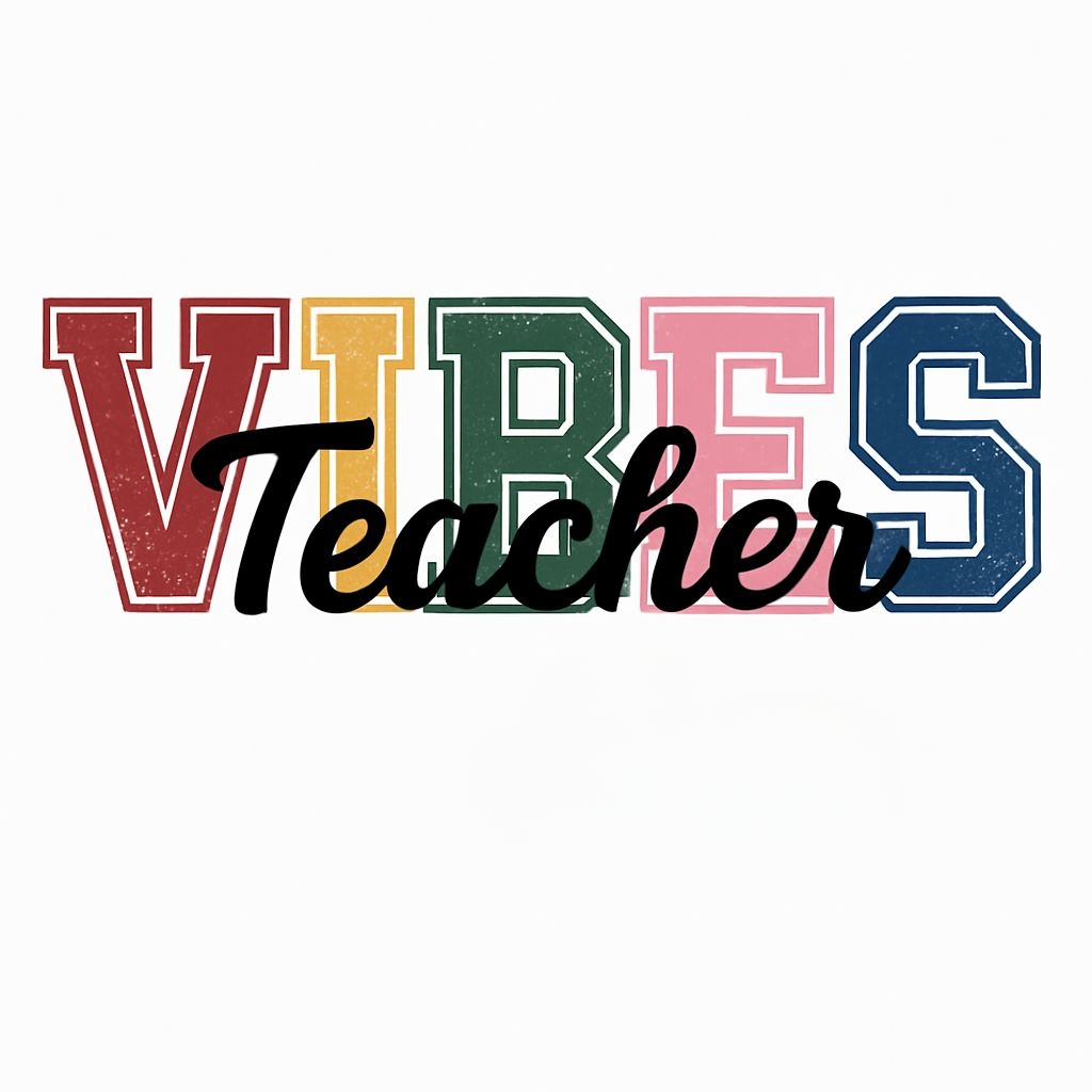 Vibrant VIBES Teacher Typography Design T-Shirt