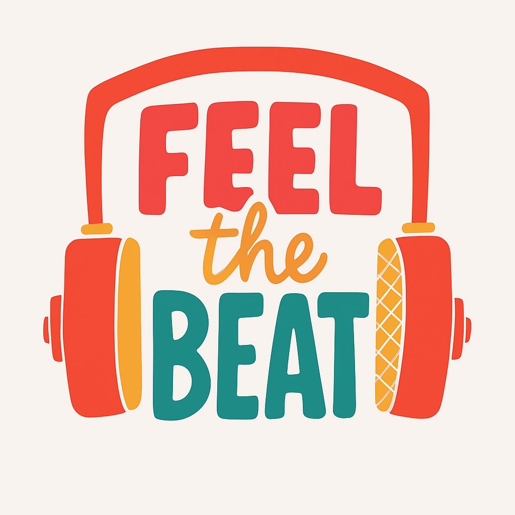 Vibrant Headphones Feel the Beat Illustration Mug