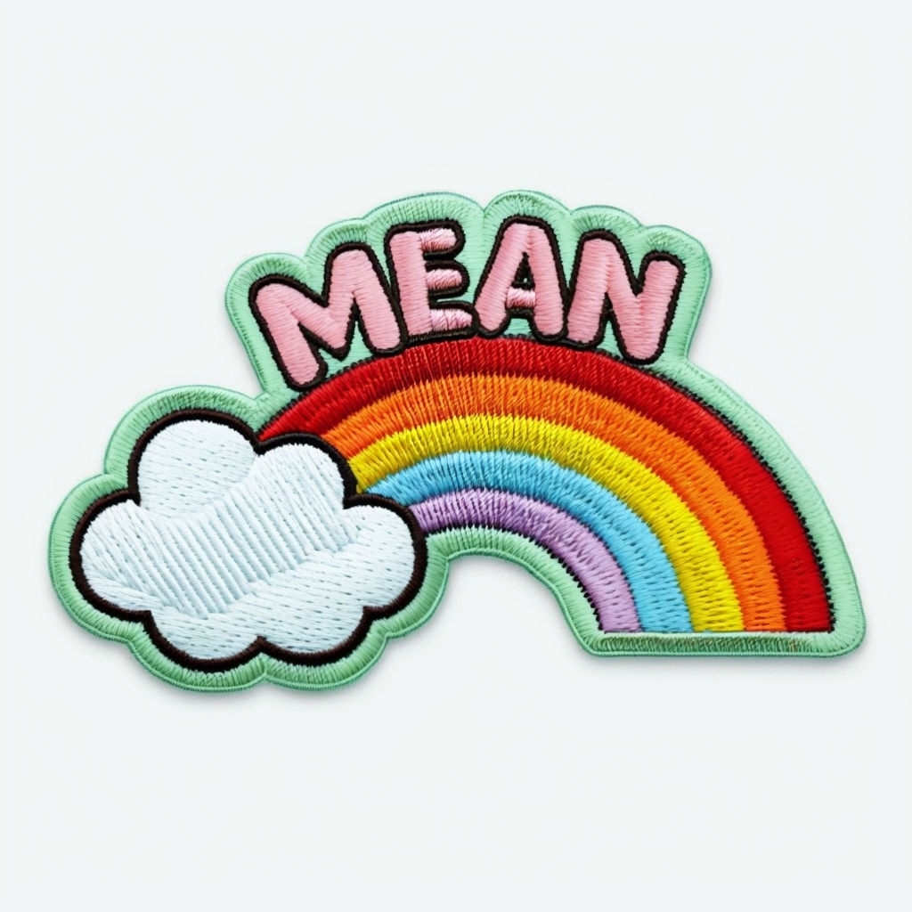 Whimsical Mean Rainbow Embroidered Patch Designer Hats