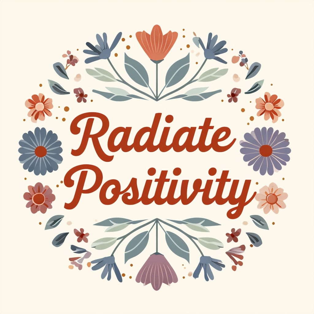 Radiate Positivity Floral Illustration Art with Warm Colors