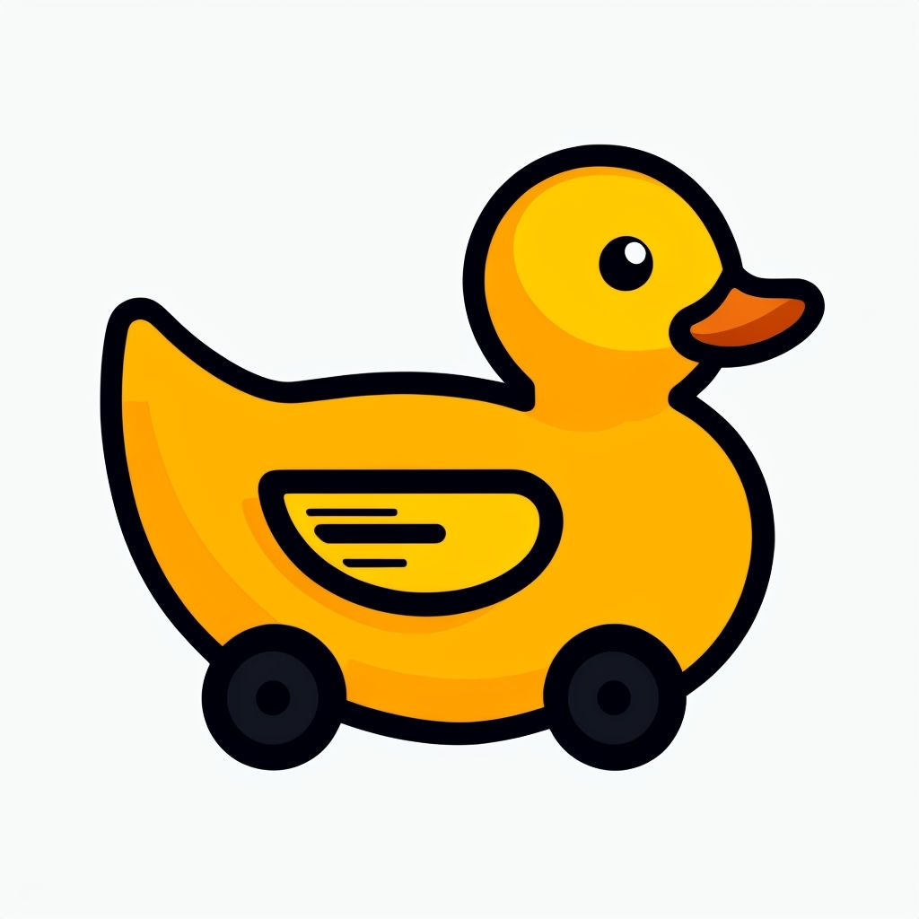 Minimalist Cartoon Rubber Duck Toy Illustration Sticker