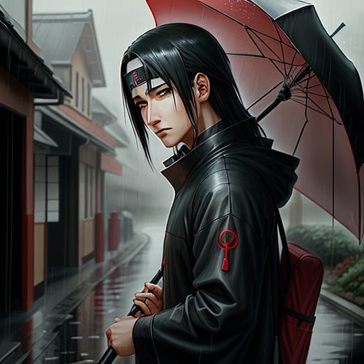 Itachi uchiha in the rain drawing by Gustavo Gabriel - Playground