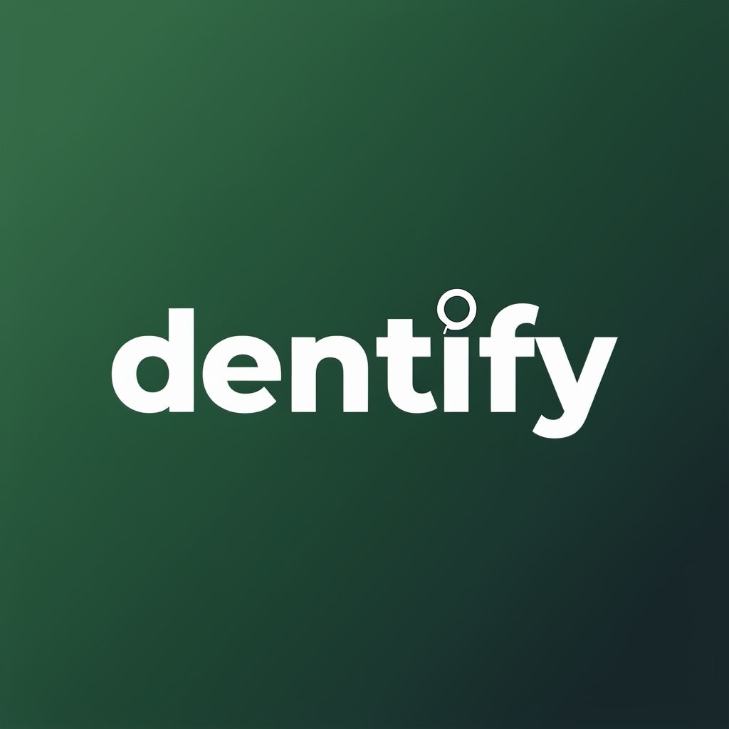 Minimalist Modern Dentify Logo with Magnifying Glass Icon