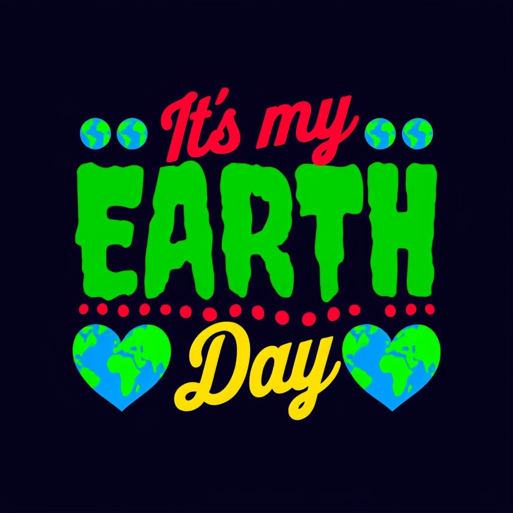 It's My Earth Day Vibrant Typography T-Shirt