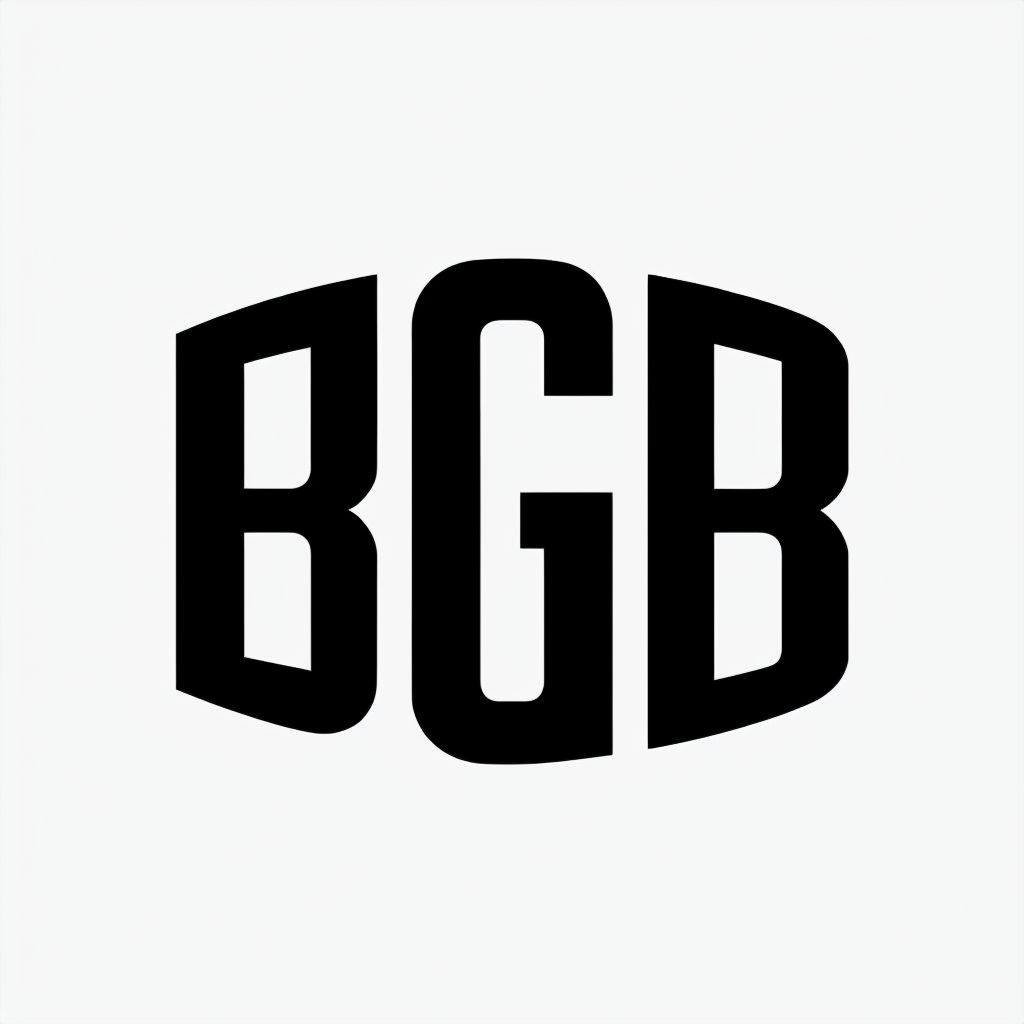 Modern Symmetrical BGB Monogram Logo Design