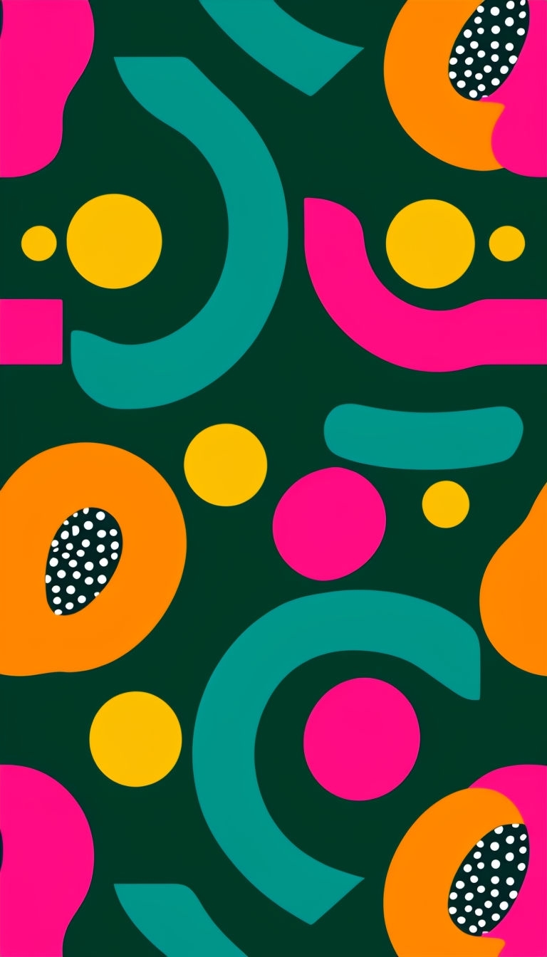 Vibrant Abstract Geometric Pattern on Deep Green Phone Case Cover