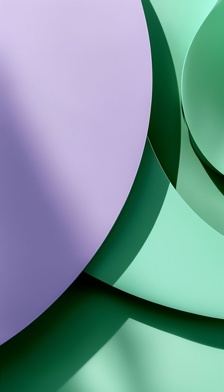 Tranquil Abstract Pastel Shapes in Lavender and Green Mobile Wallpaper