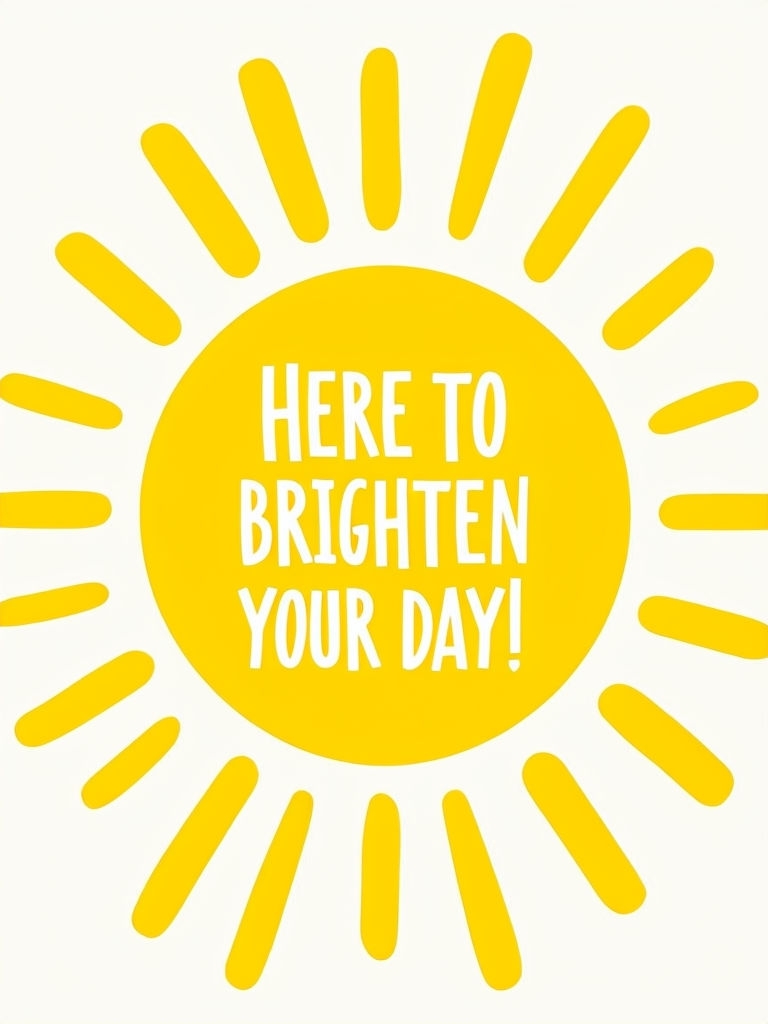 Cheerful Bright Yellow Sun Design to Brighten Your Day Card