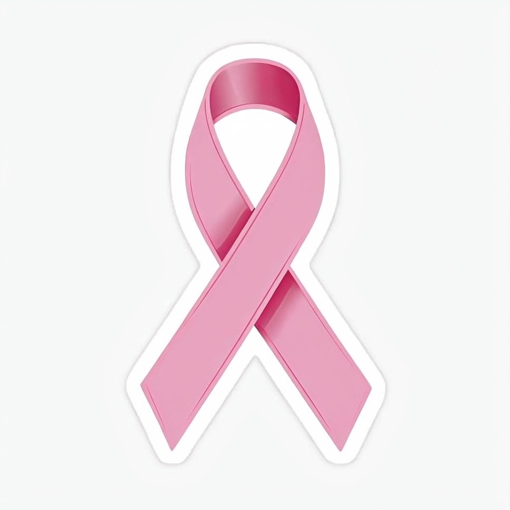 Minimalist Light Pink Cancer Awareness Ribbon Sticker