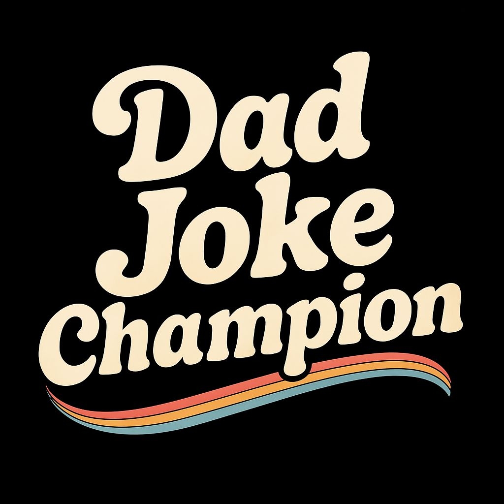 Retro Dad Joke Champion Graphic Design Sticker