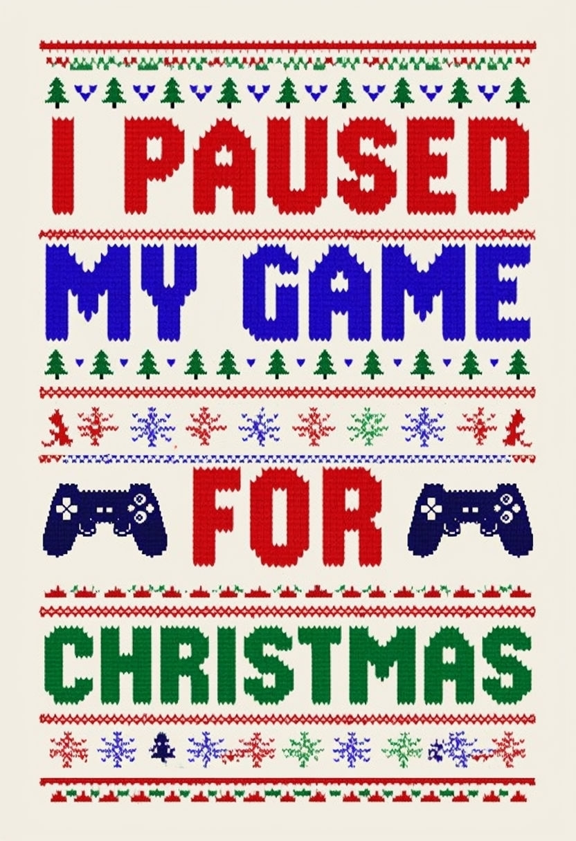 I Paused My Game for Christmas Festive Sweater T-shirt