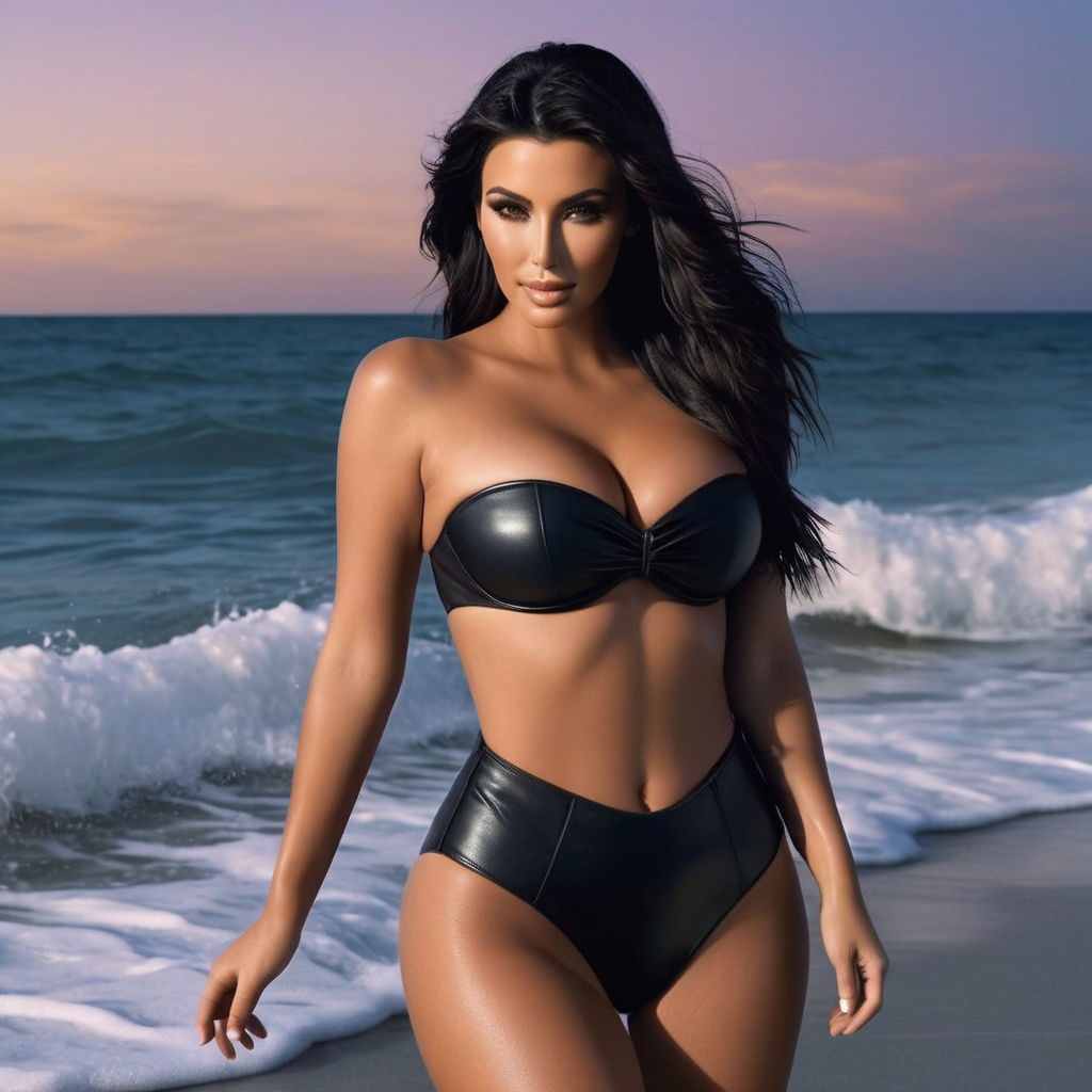 Kim Kardashian wearing a 2 Piece Sexy Micro G String Bikini