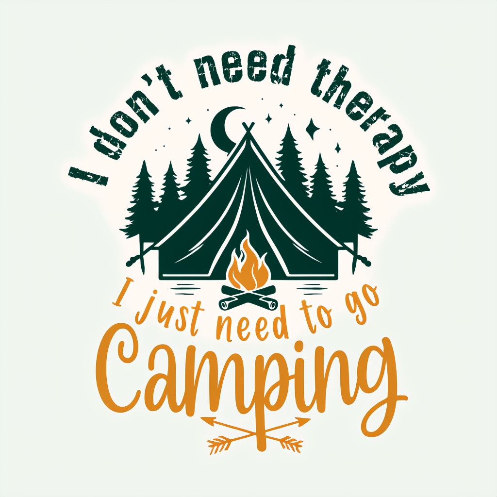 Camping Therapy T-shirt Design 