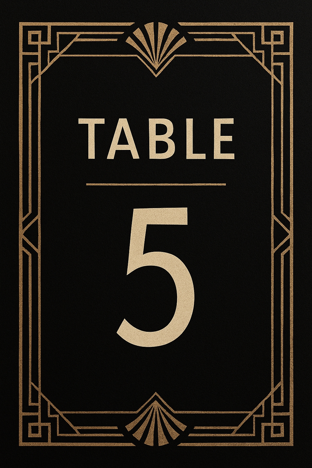 Elegant Art Deco Table Number Sign Design for Upscale Events Sign