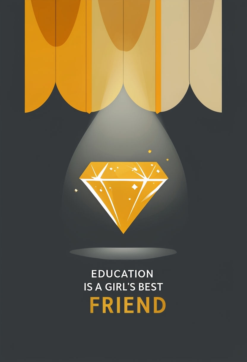 Minimalist Education Is A Girl's Best Friend Diamond Poster