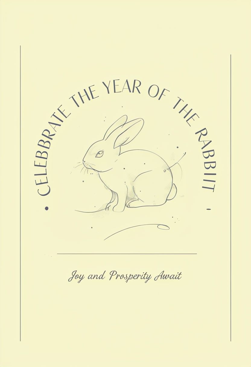 Elegant Year of the Rabbit Greeting Card Design