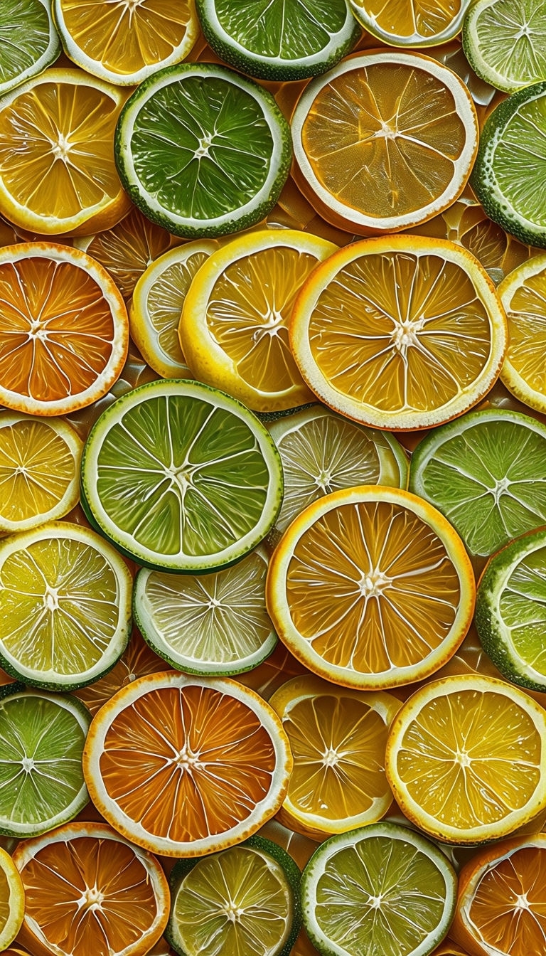 Vibrant Citrus Fruit Slices Geometric Pattern Phone Case Cover