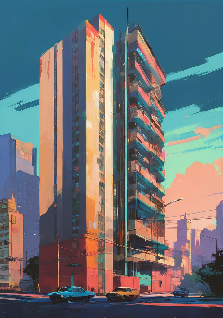 High-rise in the style of Andy Warhol by Евгений Бердников - Playground