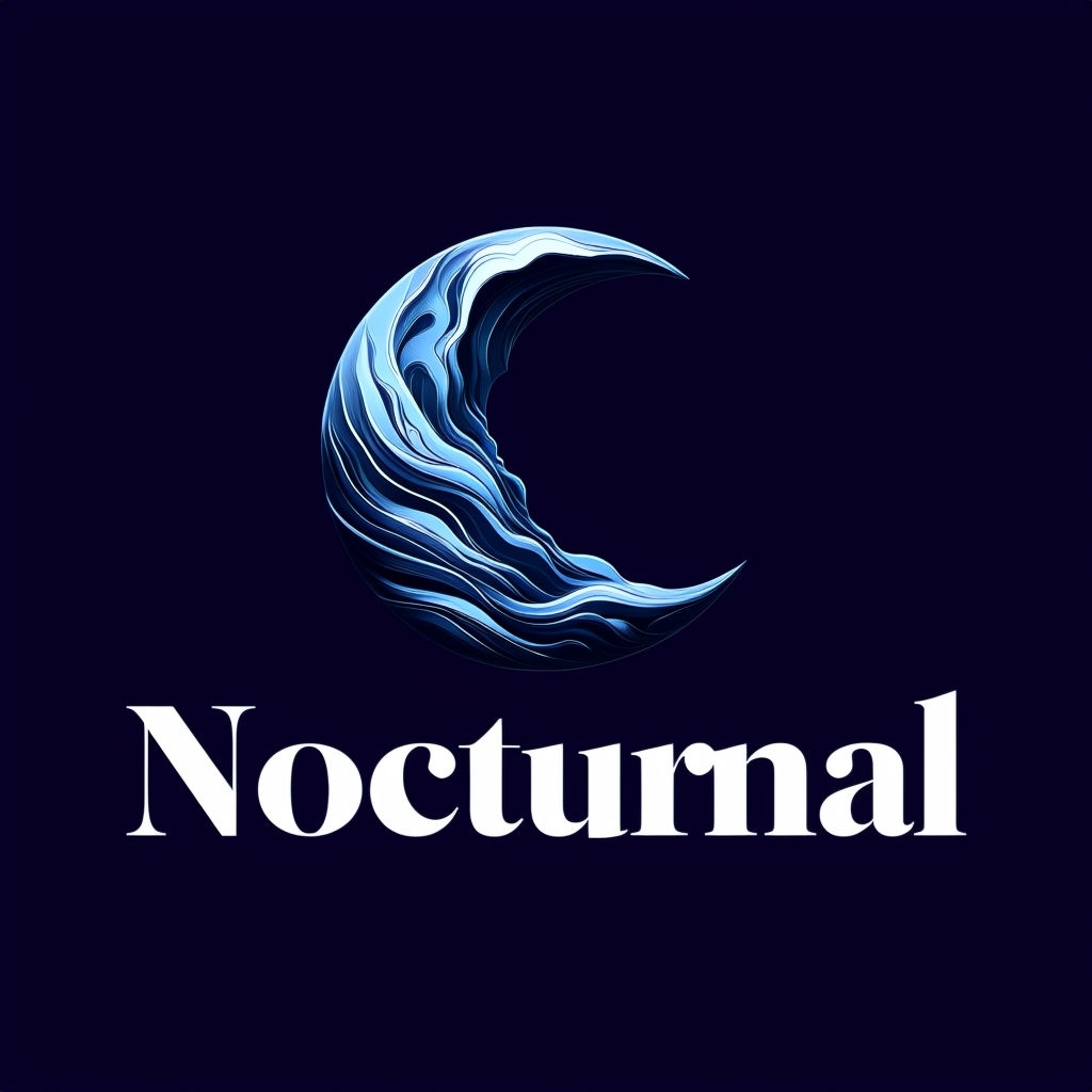 Elegant Nocturnal Crescent Moon Digital Art Logo