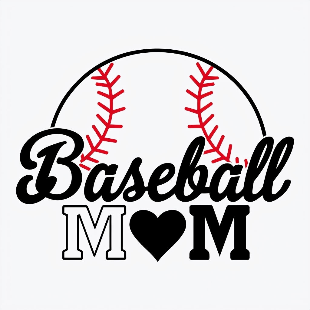 Stylish Baseball Mom Cursive Design with Heart Accent Mug