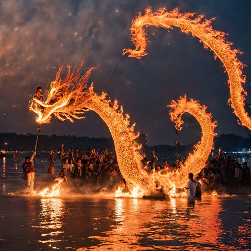 Photo of the Phaya Naga fireball festival in Thailand. Glowi... by Dr ...