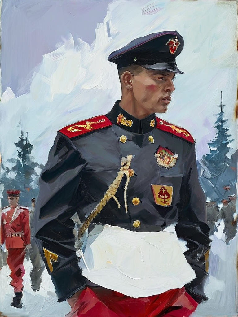 Detailed depiction of a communist uniform - heavy on the red... by Vhgn ...