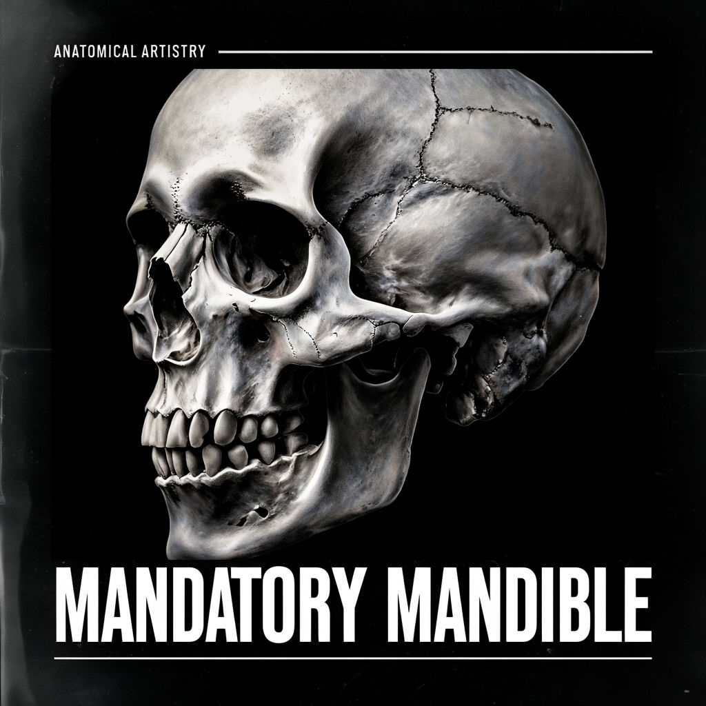 Dramatic Skull Art Mandatory Mandible Album Cover