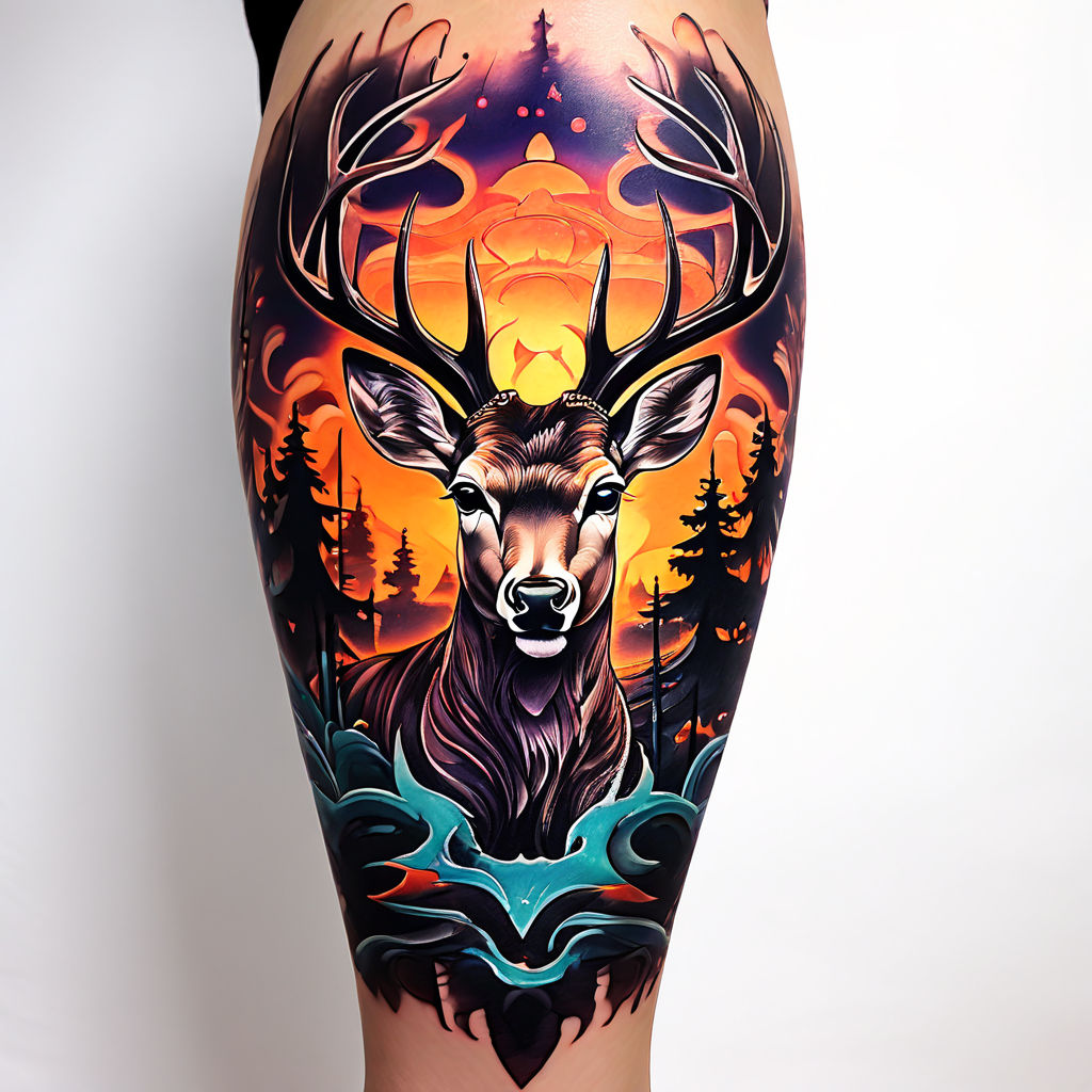 Deer Fake Tattoo - Etsy