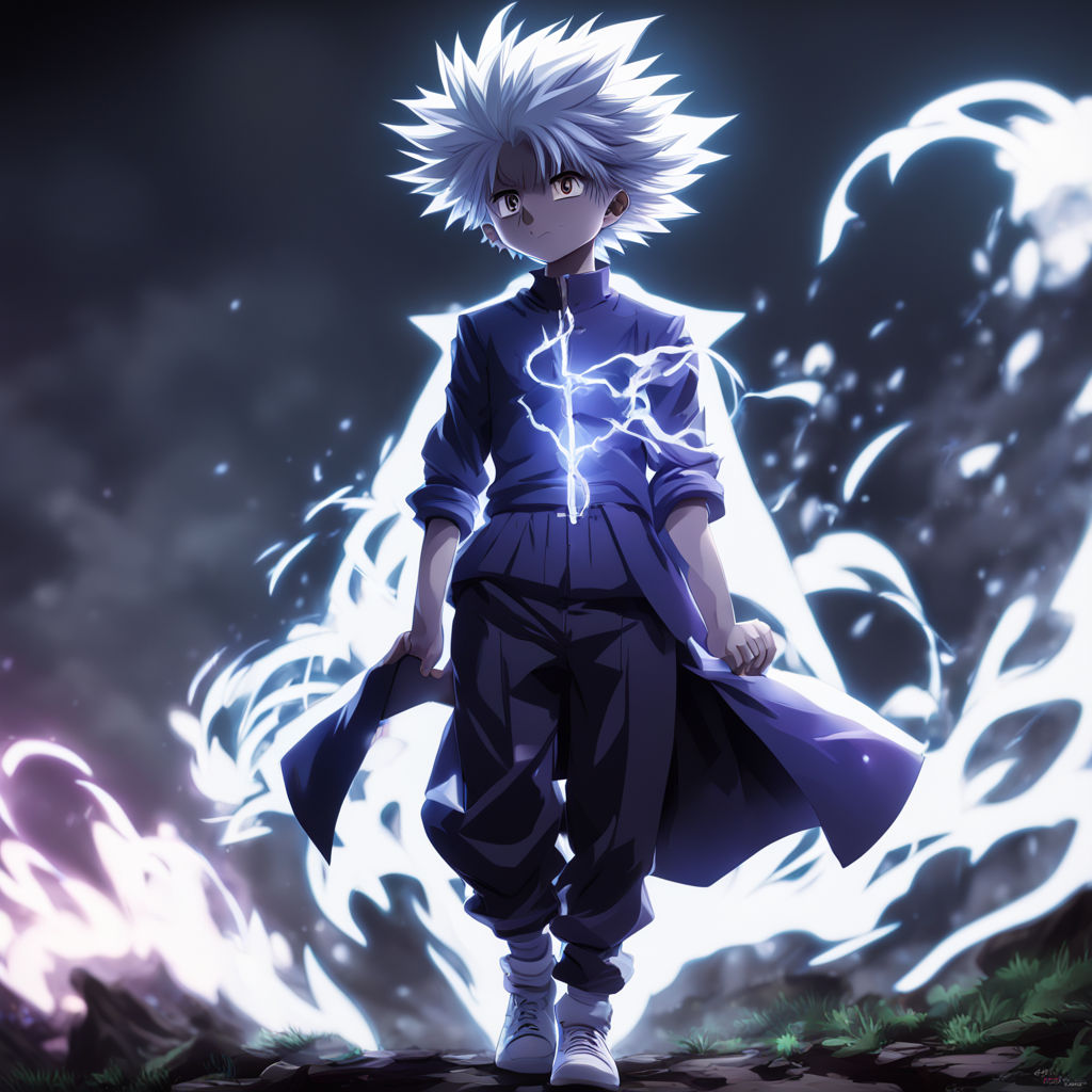 Killua from Hunter x Hunter depicted in full body angled pro... by Kemo ...