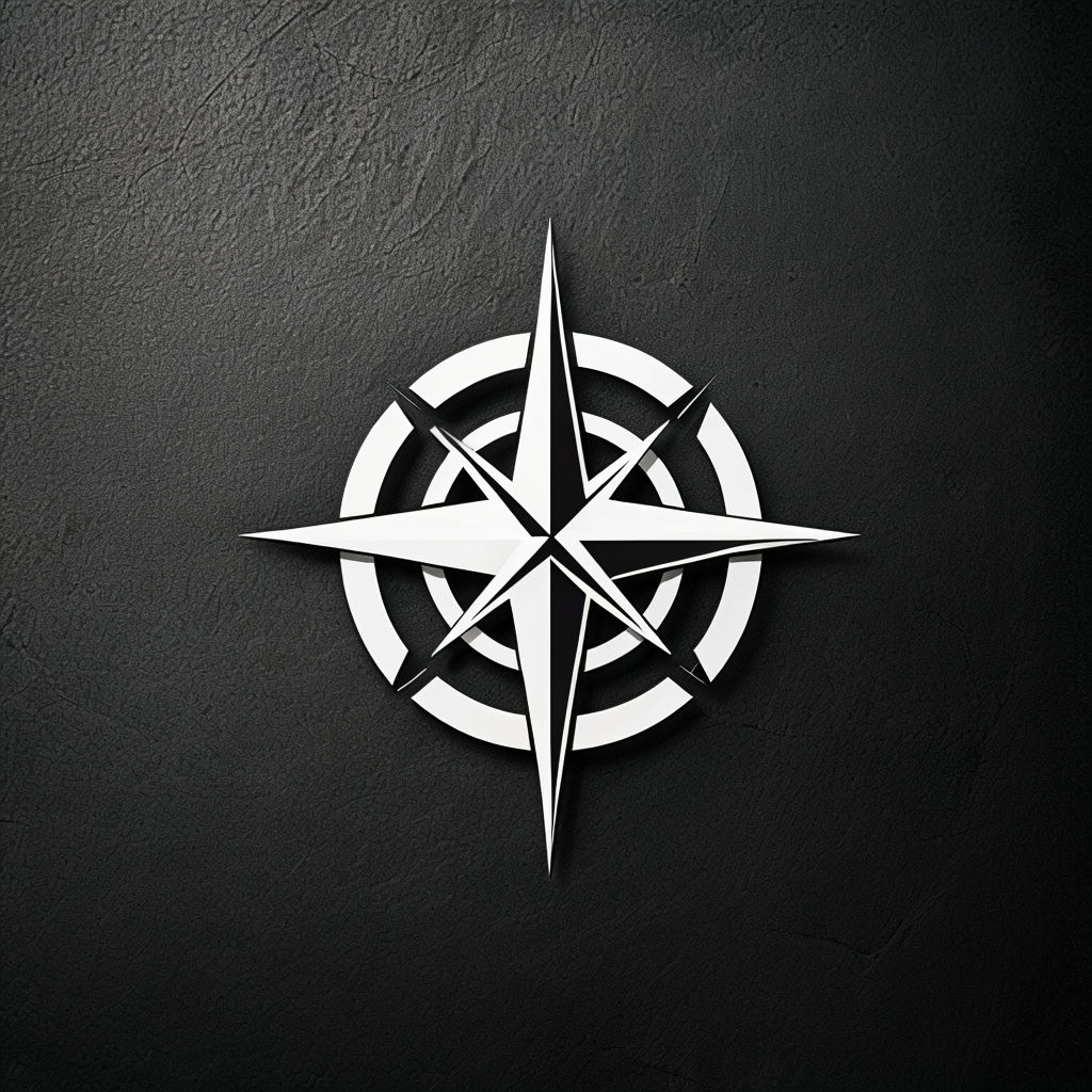 Minimalist Geometric Compass Rose Logo Design