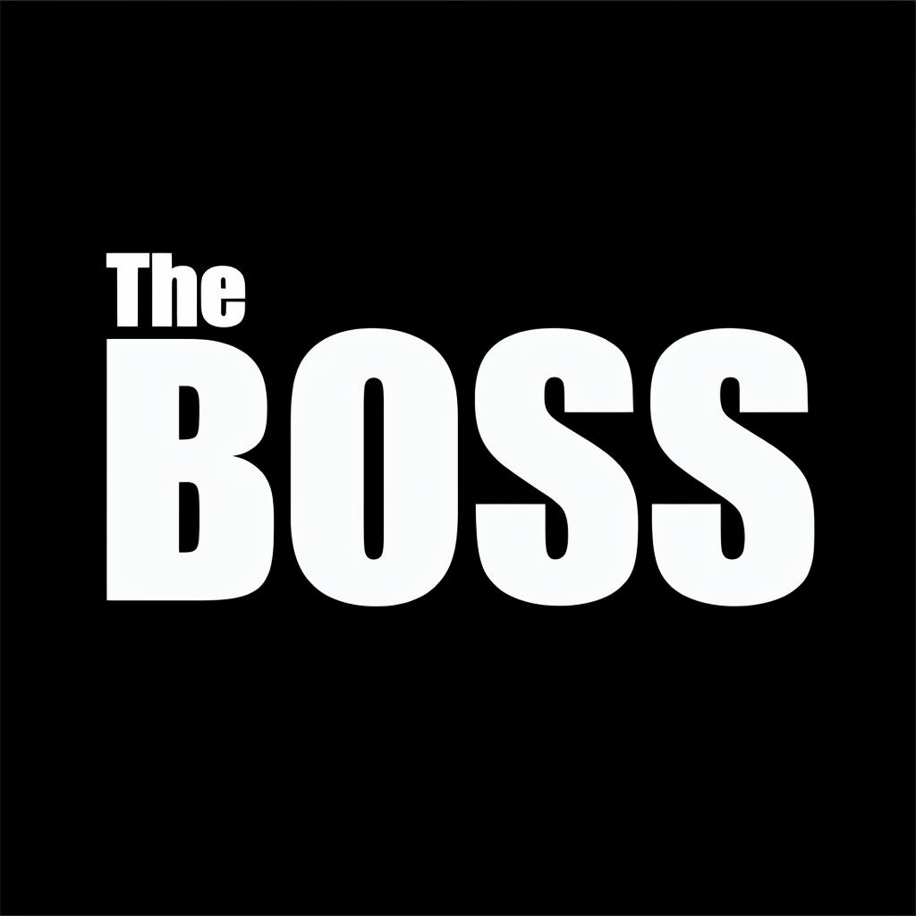 Bold White The BOSS Text Graphic Design for Hat