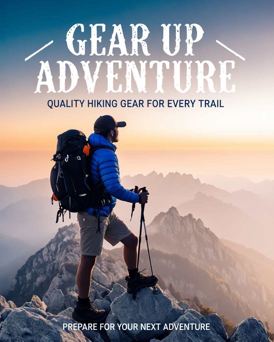 Gear Up for Adventure Hiking Gear Promotional Poster
