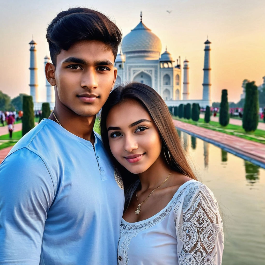 Romantic Indian boy and girl