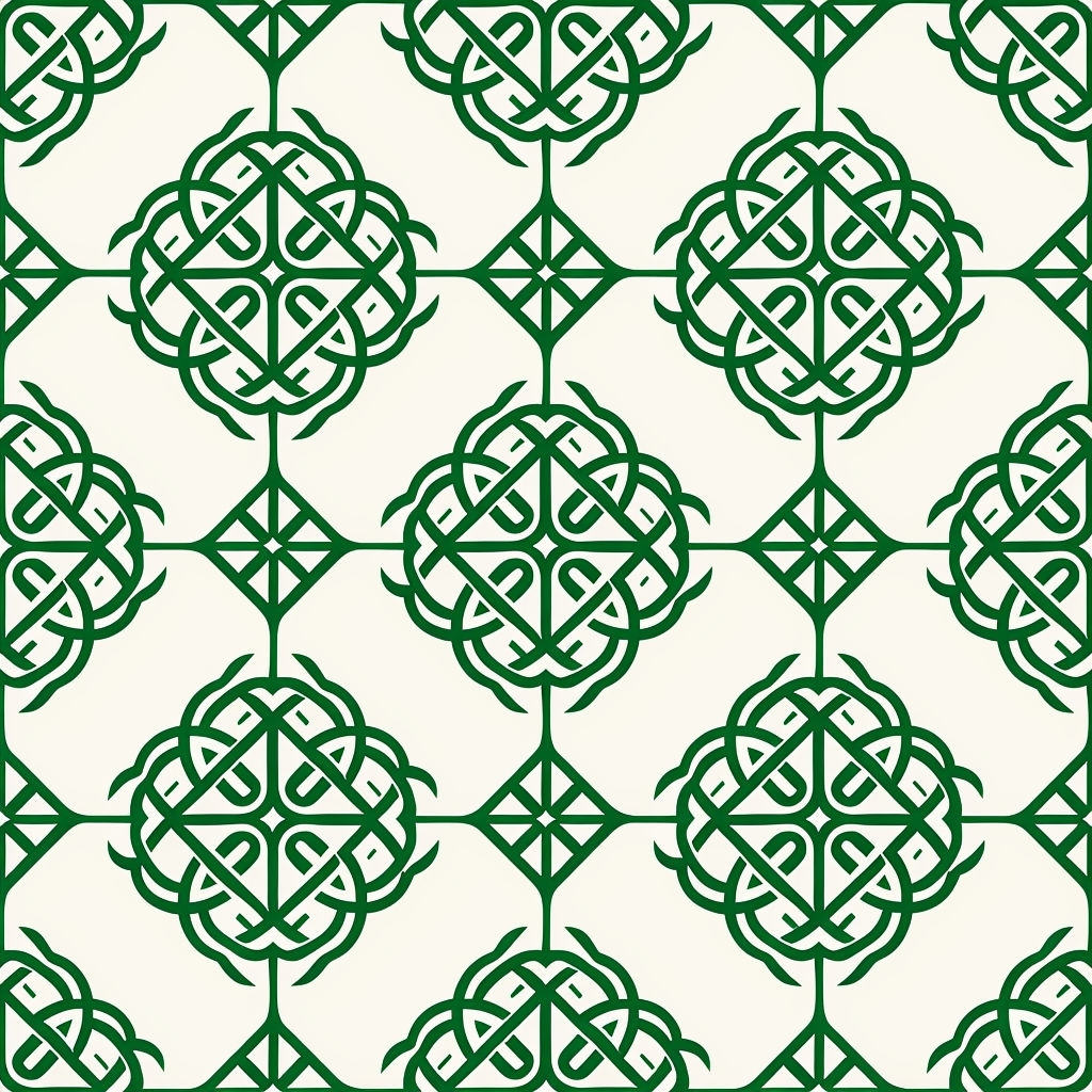 Elegant Celtic Knot Design Seamless Pattern on Cream Background