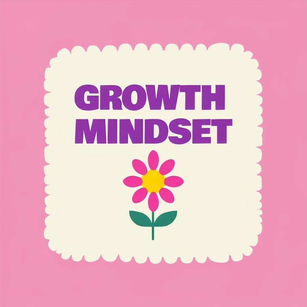 Growth Mindset Motivational Design with Flower Illustration T-shirt