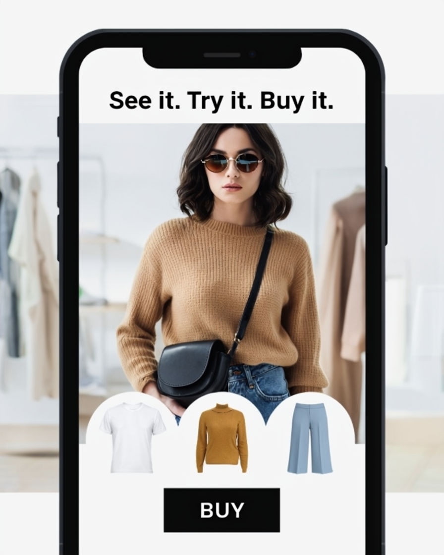 Motivational Fashion Advertisement on Smartphone Screen Ads