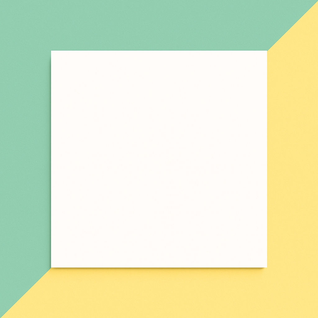 Minimalist White Square on Mint Green and Butter Yellow Background Social Media Post