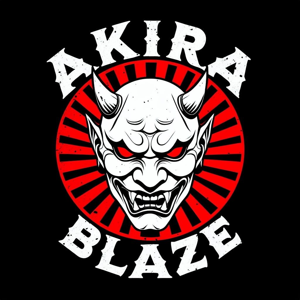 Striking Hannya Mask Graphic Design T-Shirt