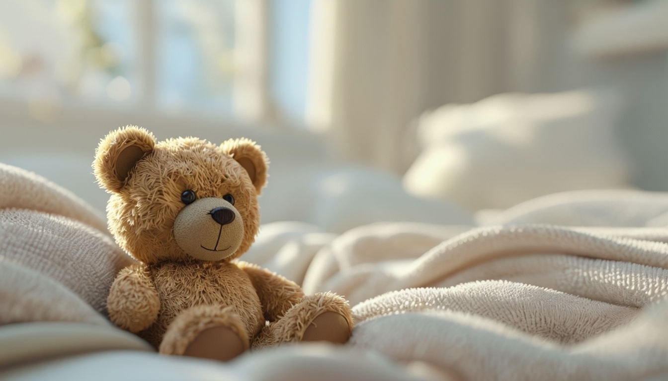 Serene Teddy Bear Cozy Room Virtual Background in Soft Hues