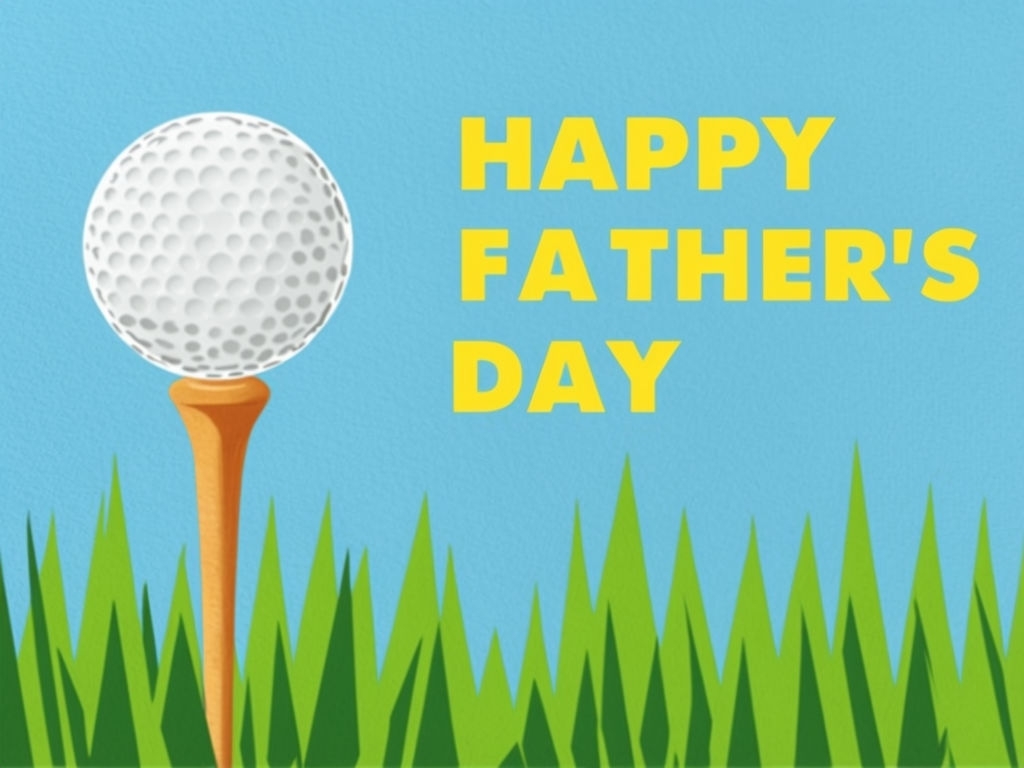 Celebratory Father's Day Golf Ball Illustration for Social Media Post