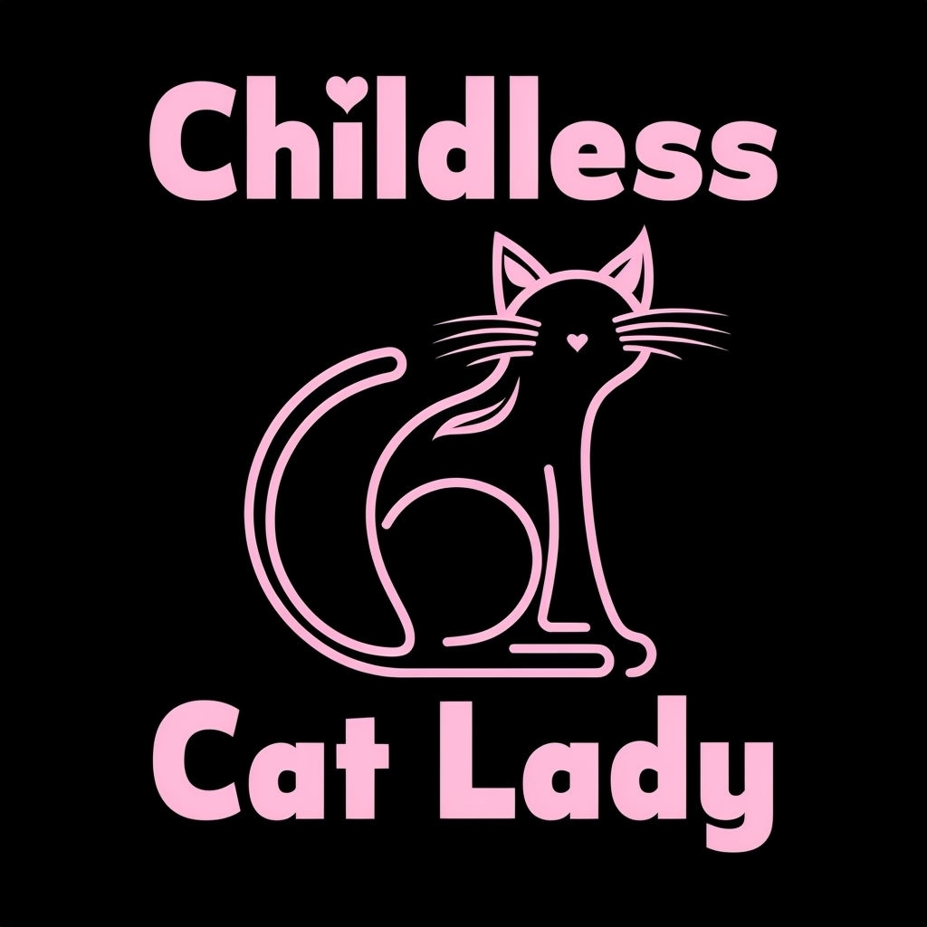 Childless Cat Lady Minimalist Design T-Shirt
