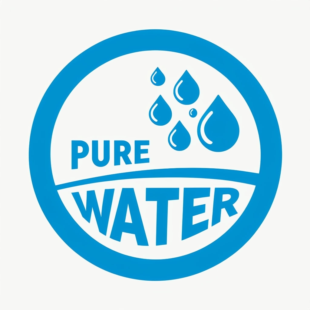 Pure Water Minimalist Icon Design Sticker