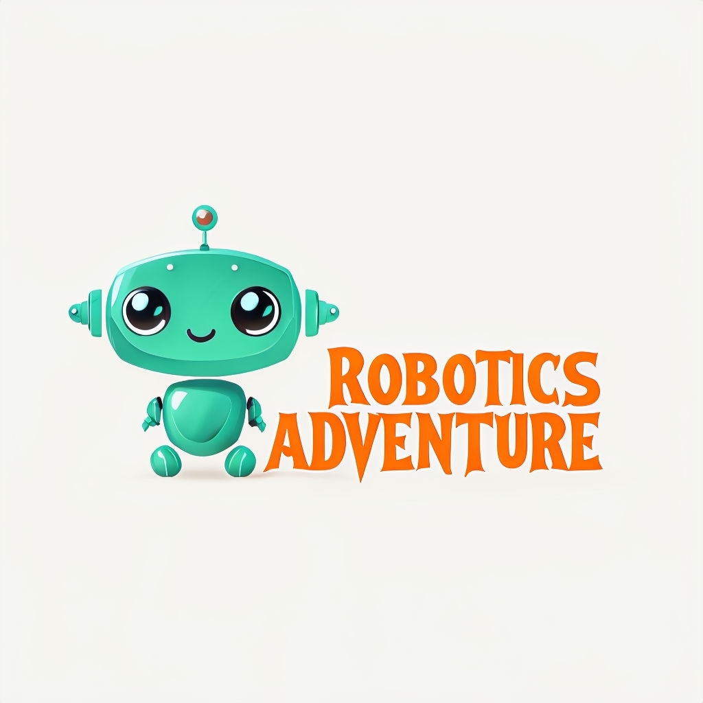 Cute Pastel Robot Mascot Logo for Robotics Adventure