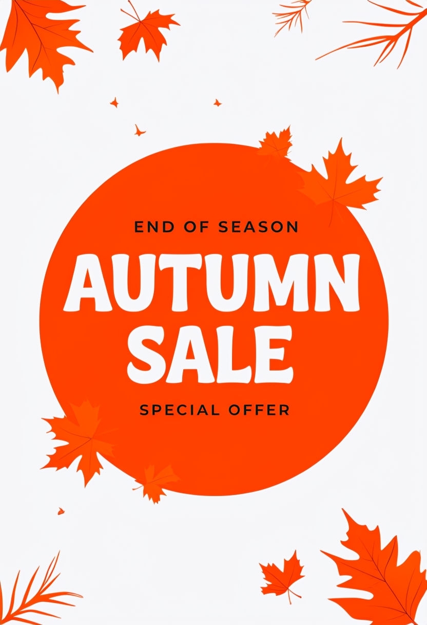 Bold Autumn Sale Promotional Banner Design for Social Media Post