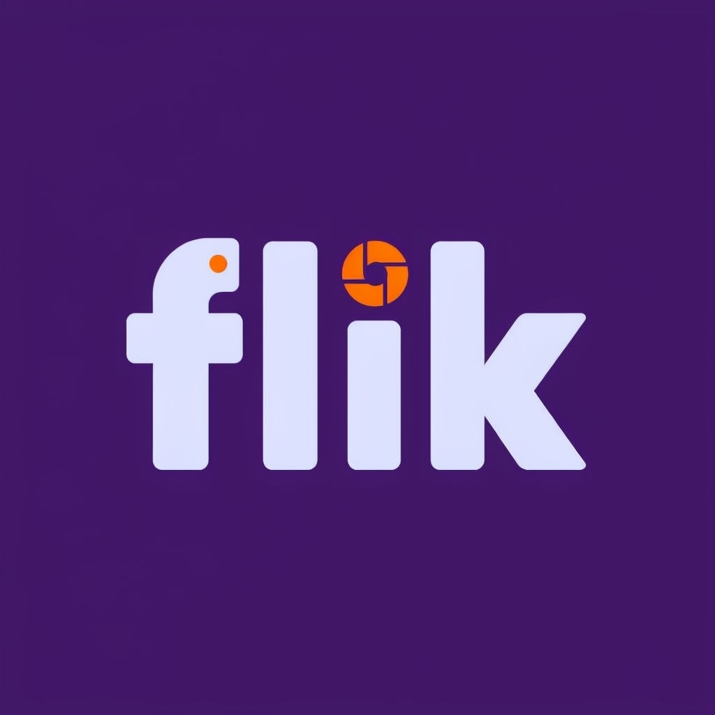 Minimalist Flik Logo with Camera Icon for Tech Branding Logo
