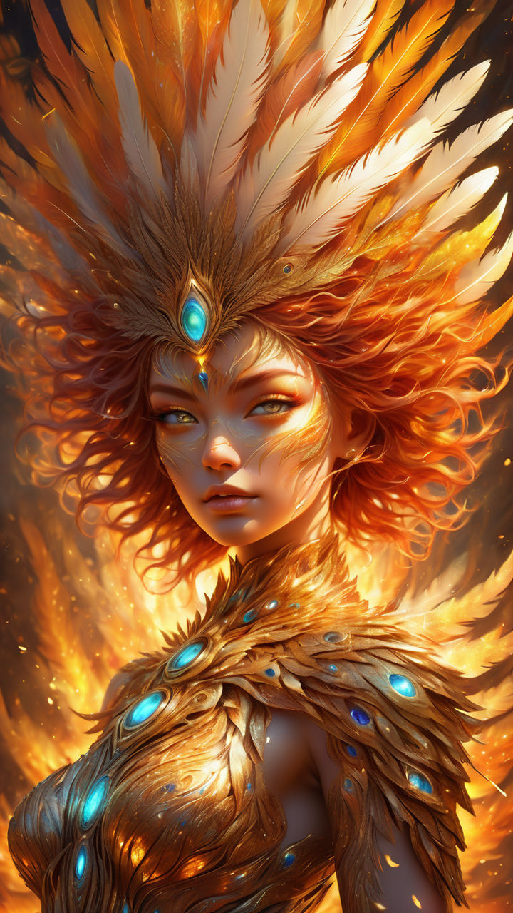 Flaming Calamity maintains the charming duality between her captivating  beauty and the inherent threat of her incandescent nature. Inspired by  chibi illustrations by Sakimichan.