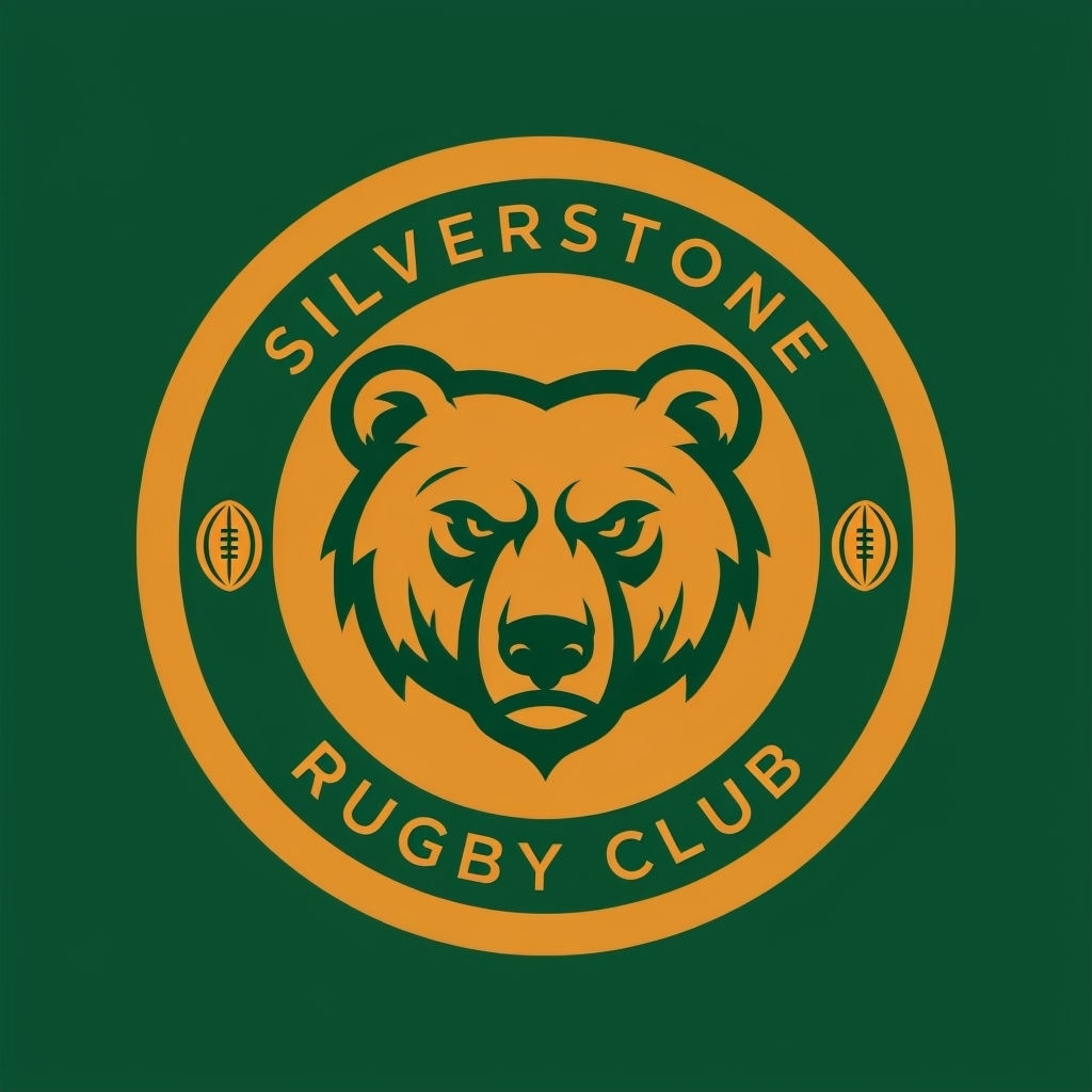 Stylized Bear Head Logo for Silverstone Rugby Club Design