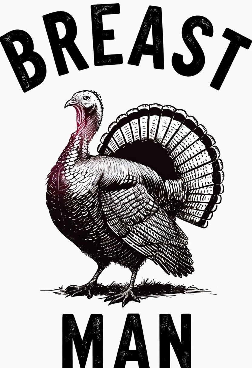 Proud Turkey Vintage Illustration with Bold Text Art