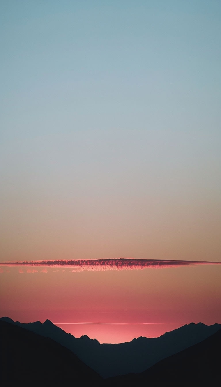 Serene Sunset Landscape with Vibrant Gradient Sky Mobile Wallpaper